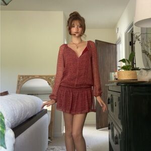 Red Long Sleeve slouchy dress